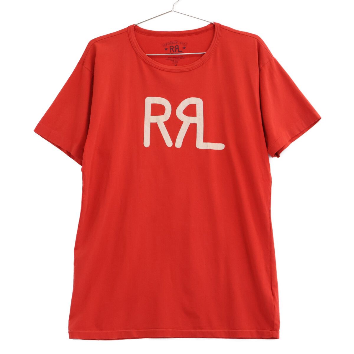 RRL ダブルアールエル レッド ロゴ コットン 半袖Tシャツ M