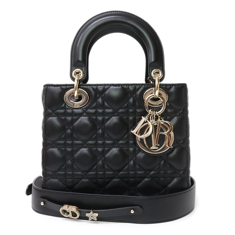 Dior カナージュ ブラック ラムスキン ミニ 2WAY Dior ディオール レディーディオール カナージュミニ2Way