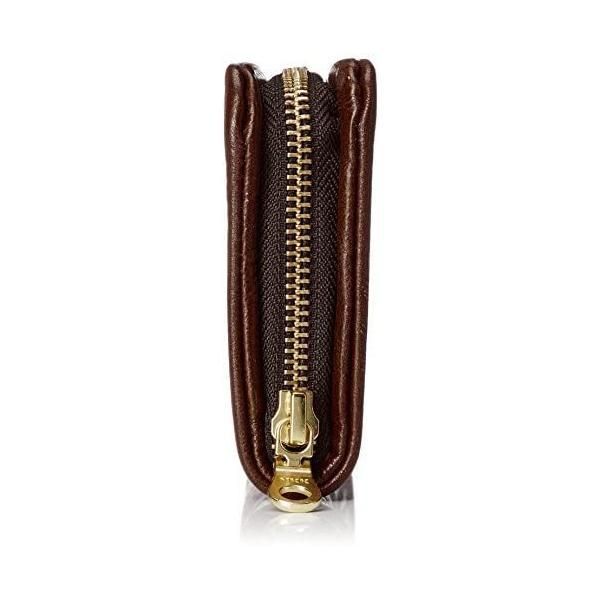 [リー]長財布 高級イタリアンソフトレザー ラウンドファスナー ブラウン リー] 小銭入れ 高級イタリアンソフトレザー ラウンドファスナー