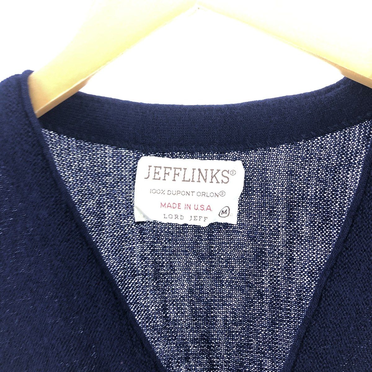 古着 70年代 JEFFLINKS アクリルニットカーディガン USA製 メンズM相当 
