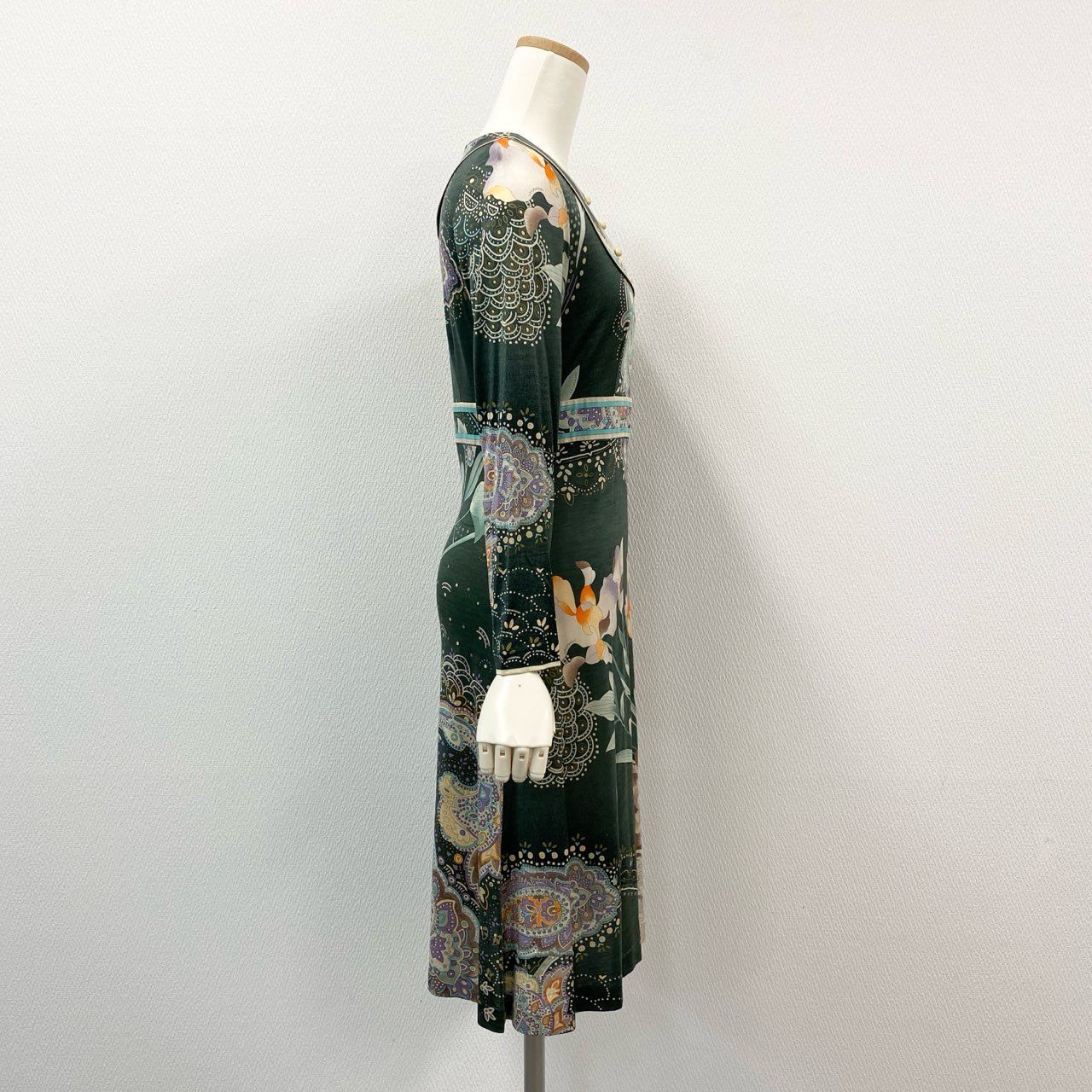 LEONARD レオナード　ペイズリー柄 ワンピース　ヴィンテージ　長袖 LEONARD レオナード ペイズリー柄 ワンピース ヴィンテージ 長袖