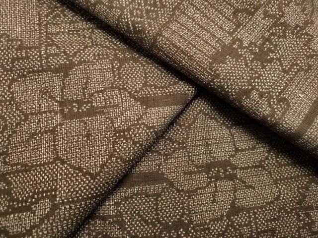 平和屋着物○結城紬 9マルキ 霞草花文 ますいわ屋扱い 正絹 逸品  