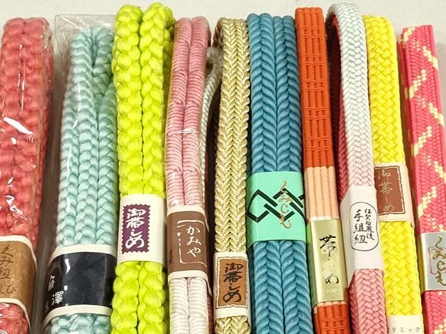 平和屋着物○和装小物 帯締め10本 佐賀錦 高麗組 手組紐 くみひも 金糸  