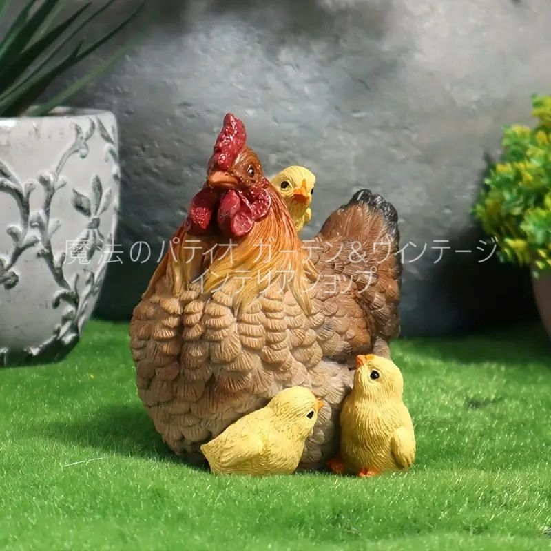 ガーデンオブジェ ニワトリ ひよこ 樹脂 リアル ヒヨコ 鳥