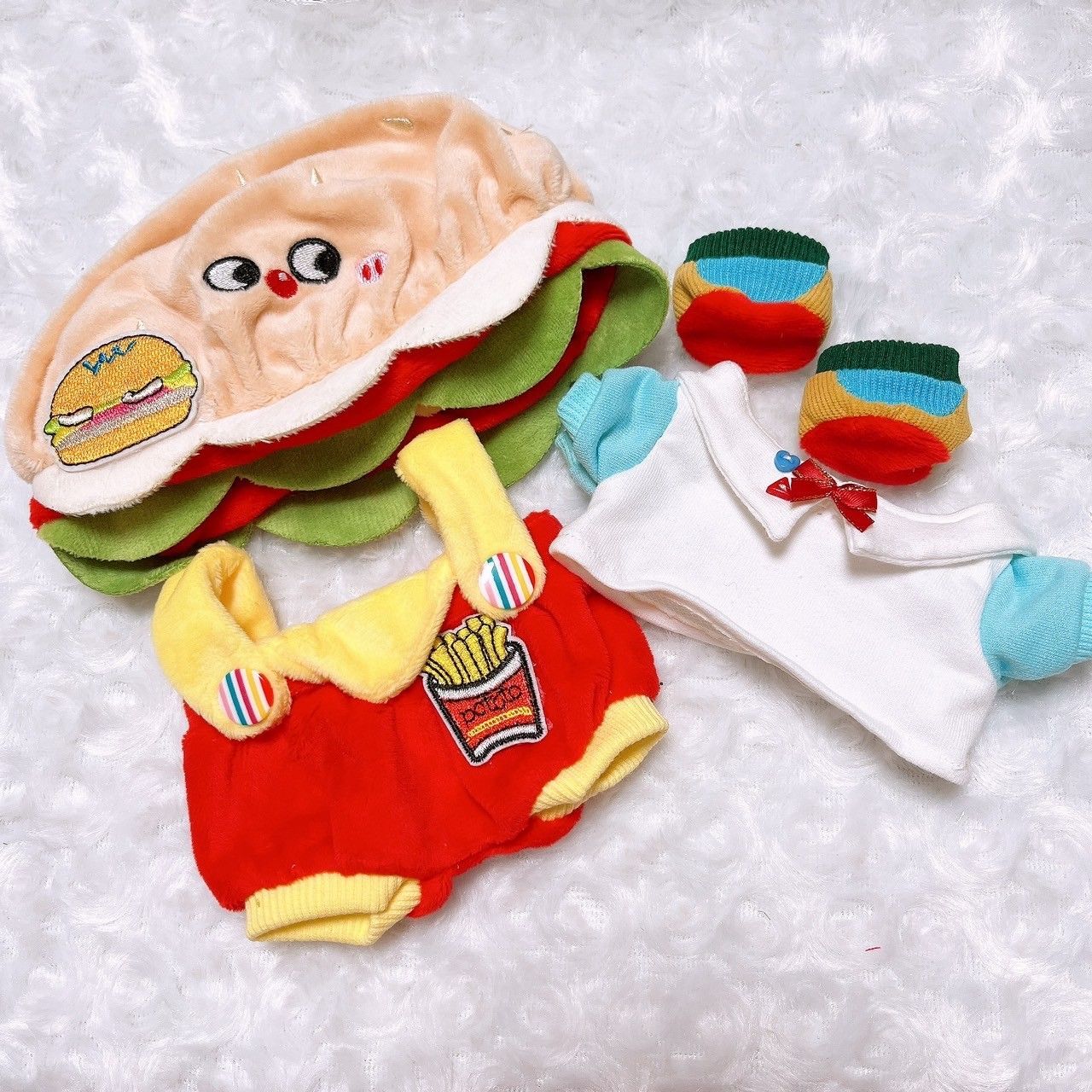 ハンバーガー型ぬいぐるみ 約10cm ぬい服 小さめ 大きめ ハンバーガー 約20cm 12.5cm 12cm 11cm
