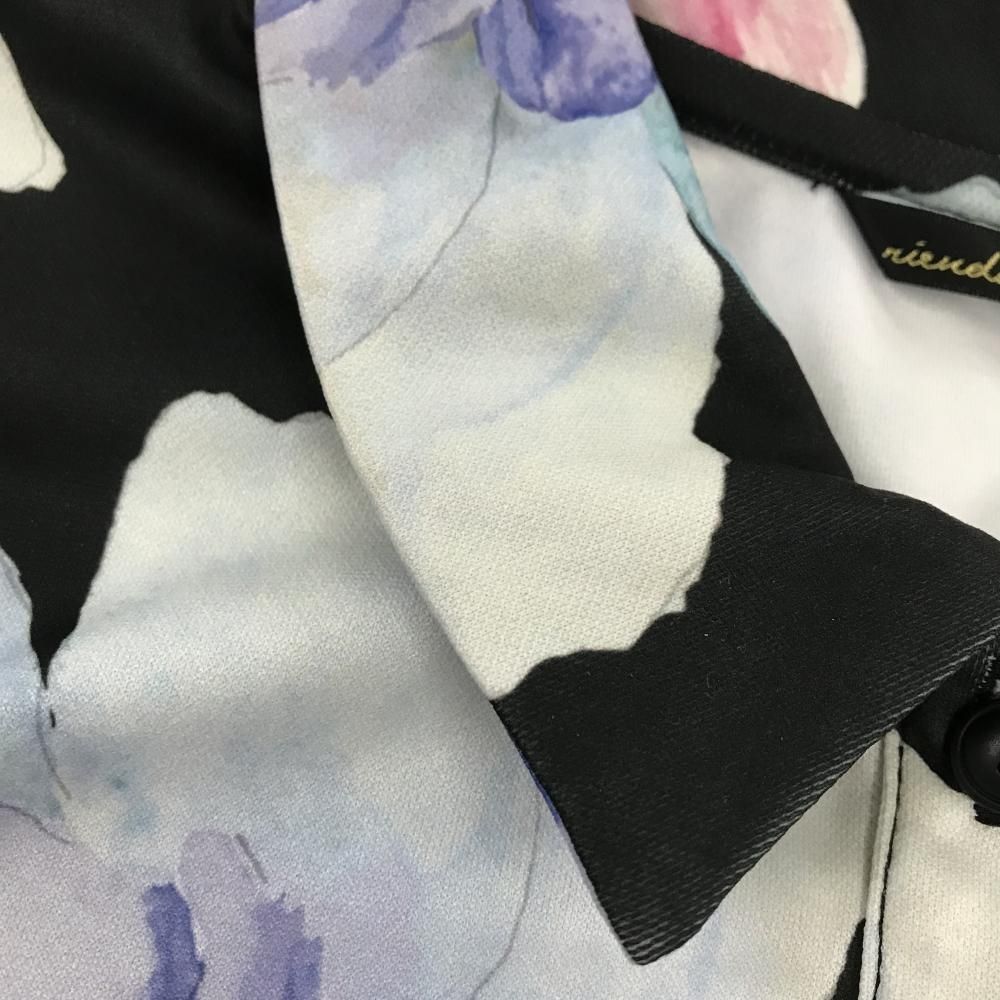 美品】リエンダスエルタ ノースリーブポロワンピース 黒×ライト