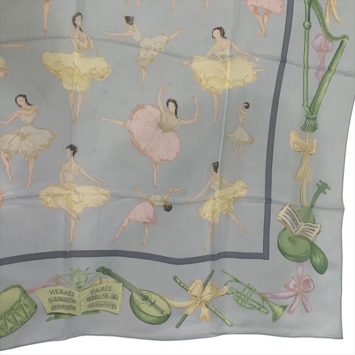 エルメス HERMES カレ90 ラダンス La Danse シースルースカーフ HERMES - エルメス HERMES カレ90 La Dance バレエの踊り子