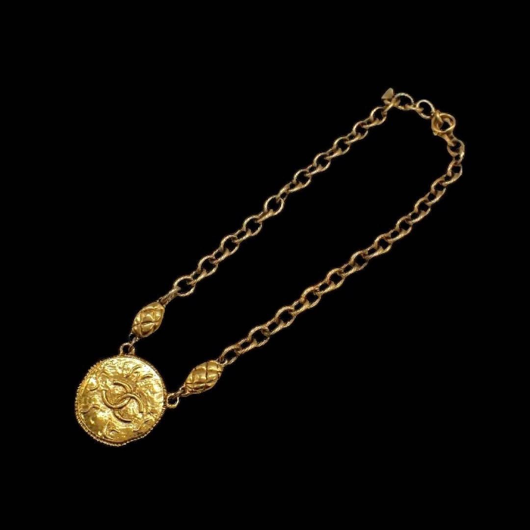 シャネル サークル ココマーク ネックレス ヴィンテージ ゴールド 3759