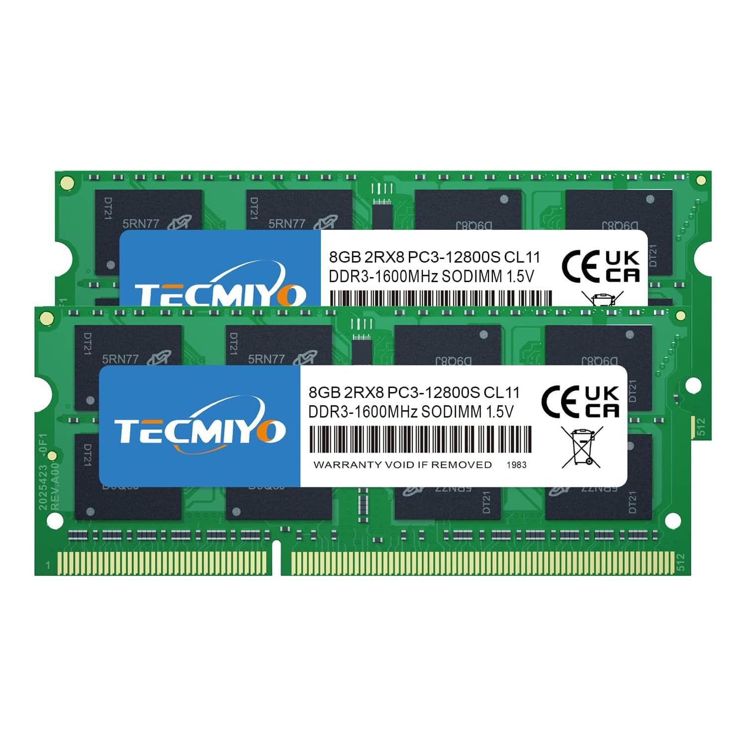 【在庫処分】8GB×2枚 PC3-12800 204pin 1600 DDR3 SO-DIMM ノートPC用メモリ テクミヨ