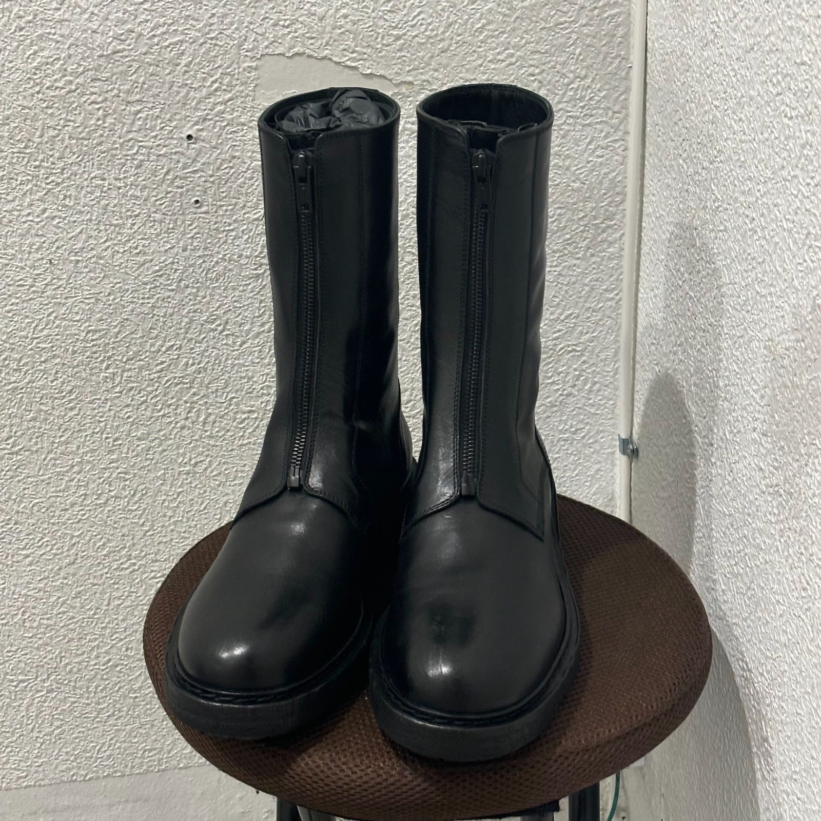 Ann Demeulemeester アンドゥムルメステール　 Willy Boots フロントジップアンクルブーツ 37.5 【表参道t】