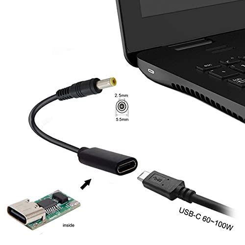 人気商品]DC5.5X2.5MM CableccタイプC USB-Cメス入力、DC 5.5 * 2.5mm