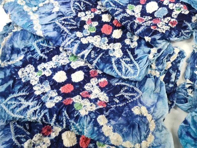 平和屋本店□夏物 浴衣 有松鳴海絞り 反物 着尺 流水舞蝶飾花