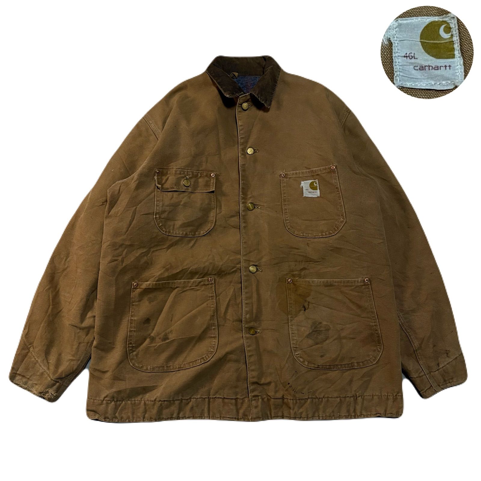 『希少』ブラウンダック　カバーオール　日本製　フェード　カーハート 希少』ブラウンダック カバーオール 日本製 『希少』ブラウンダック