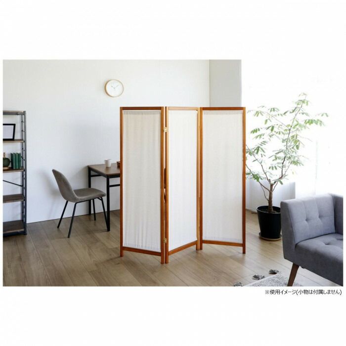 弘益 KOEKI UTILITY 木製スクリーン 帆布 3連 ブラウン HT3BR 【公式通販】