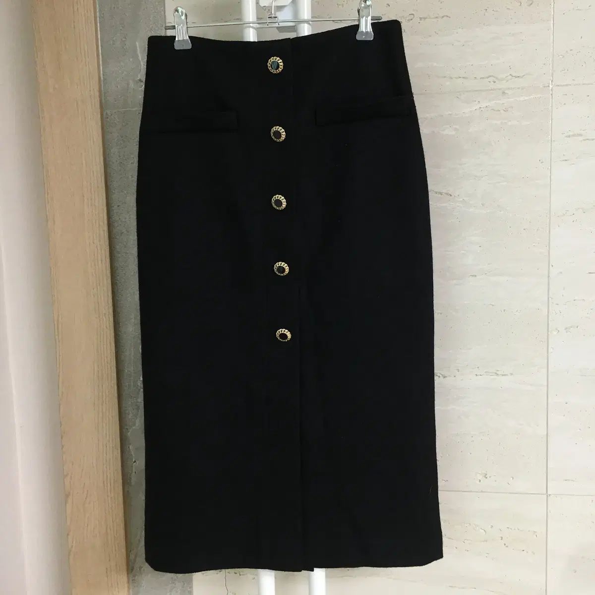 DeWL 듀엘 ジュエリーボタン ウールスカート 26