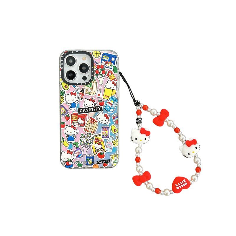 HELLO KITTY×CASETIFY スマホケース ストラップ  iphone15proケース  iphone14ケース iPhone13promaxケース