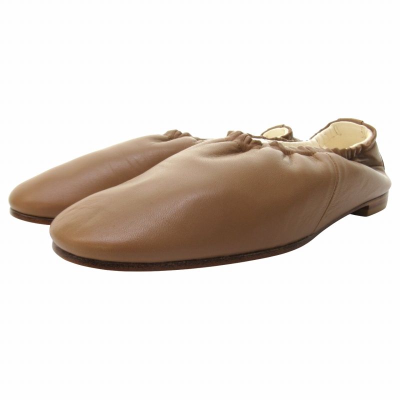 トシノスケタケガハラ TOSHINOSUKE TAKEGAHARA ビューティフルシューズ バレエシューズ フラットシューズ レザー 皮革 キャメル 23cm BSS1712012