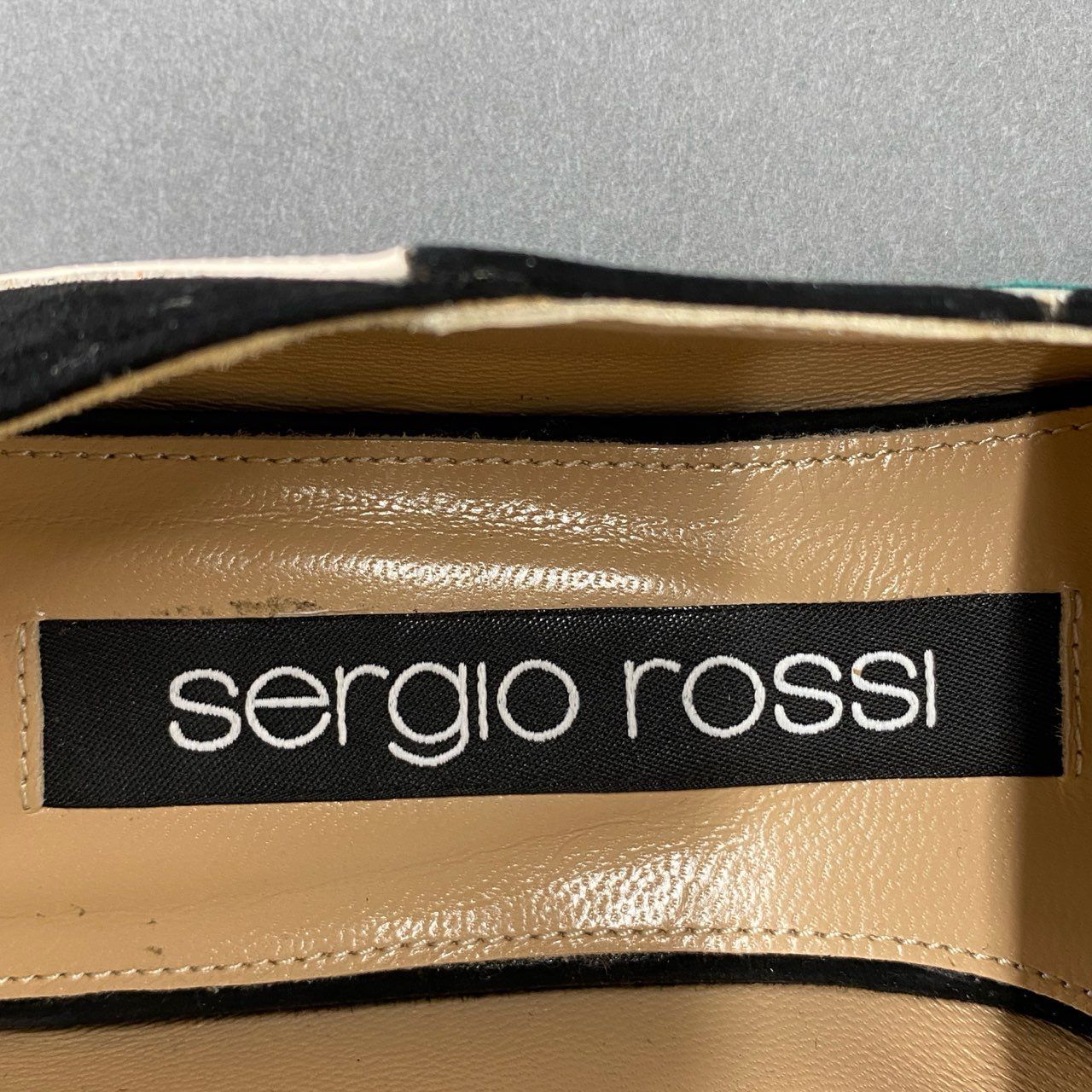 6i20 《極美品》 sergio rossi セルジオロッシ SR1 メタルプレート 