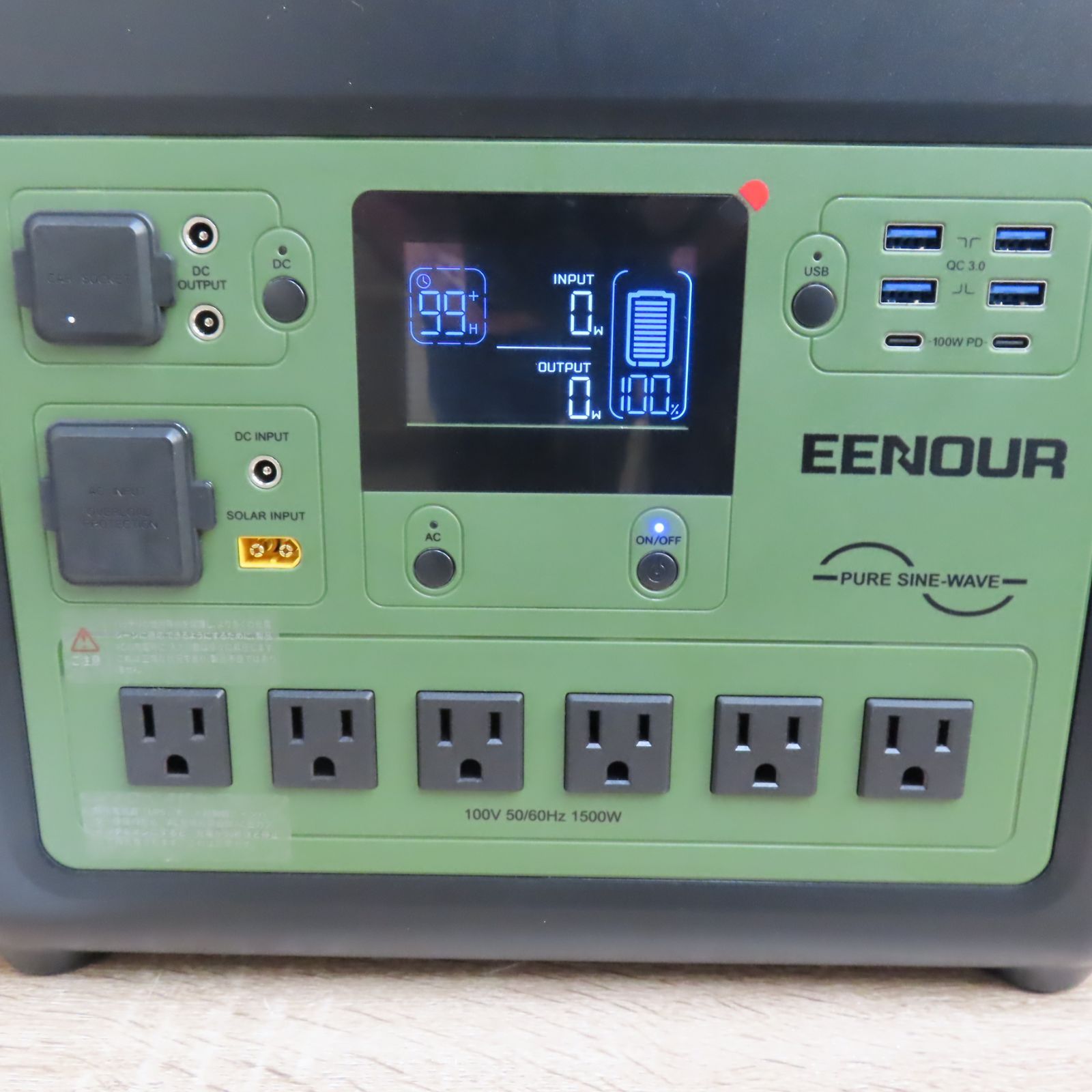 未使用品 EENOUR ポータブル電源 P1500 大容量 1536Wh 480000mAh リン 
