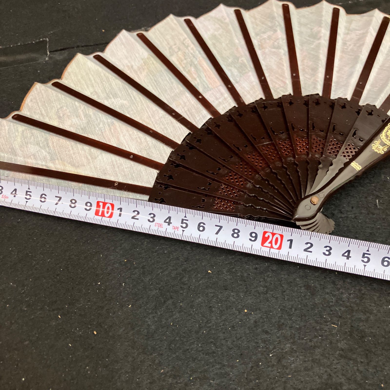 スペイン製 アンティーク風景画扇子 アンティーク 扇子 長さ約23.5cm