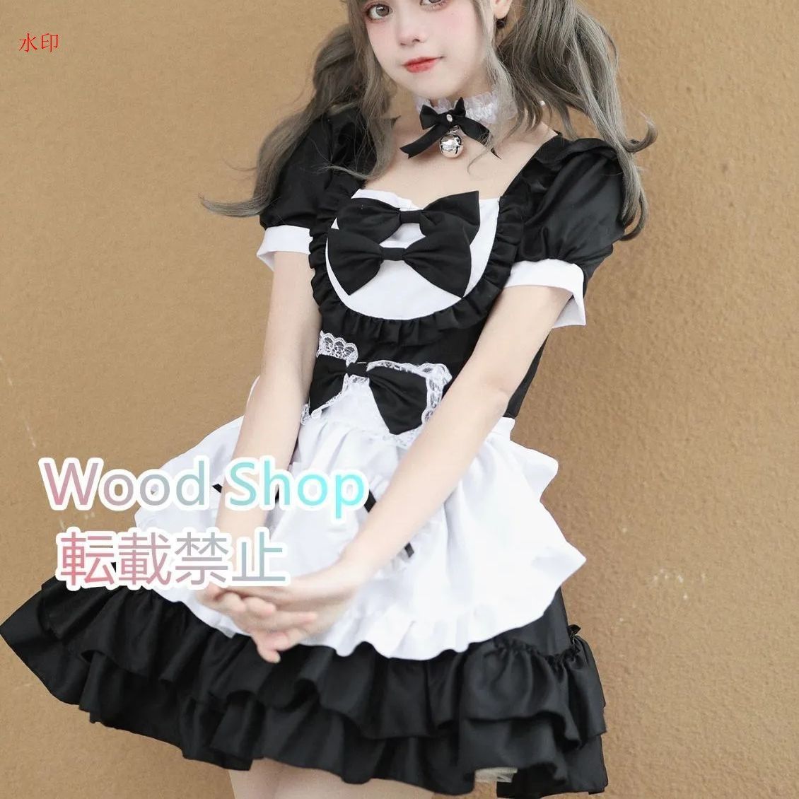 メイド服 オリジナルデザイン カワイイ Lolita ロリータワンピース ロリータ キャラクター衣装 高品質 コスプレ 衣装 コスチューム 蝶結び 撮影用 イベント 文化祭 メイド喫茶 メイドカフェ カーニバル パーティ S～3XLサイズ ブラック