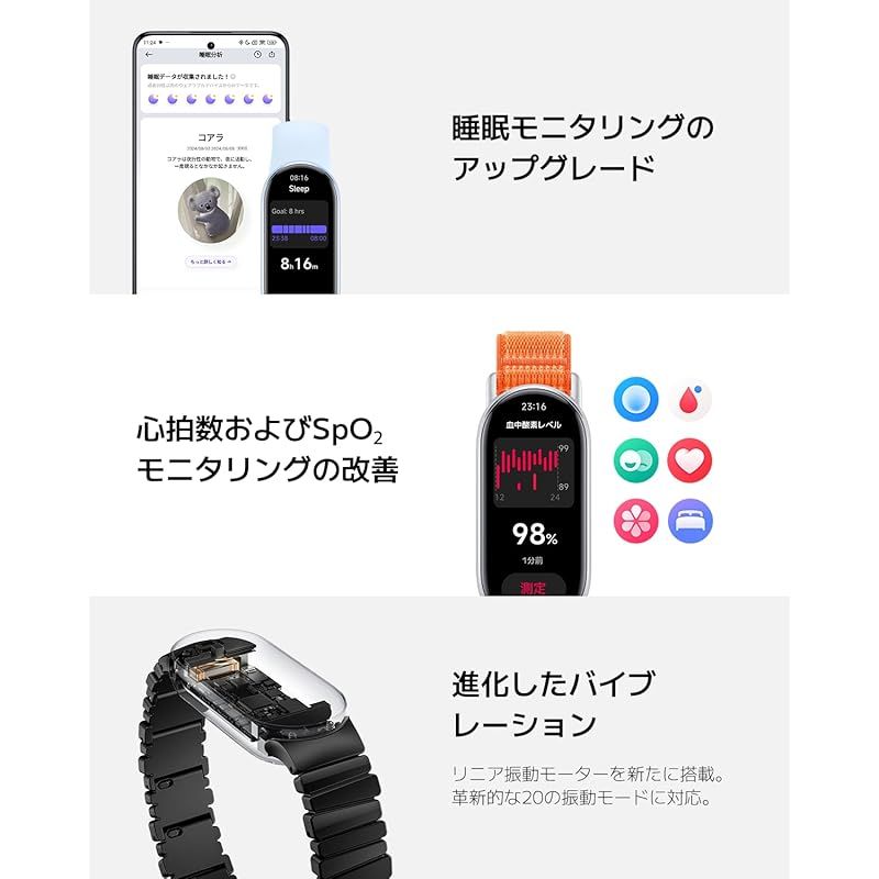 Xiaomi Smart Band 9 スマートウォッチ 21日間連続使用 ディスプレイ