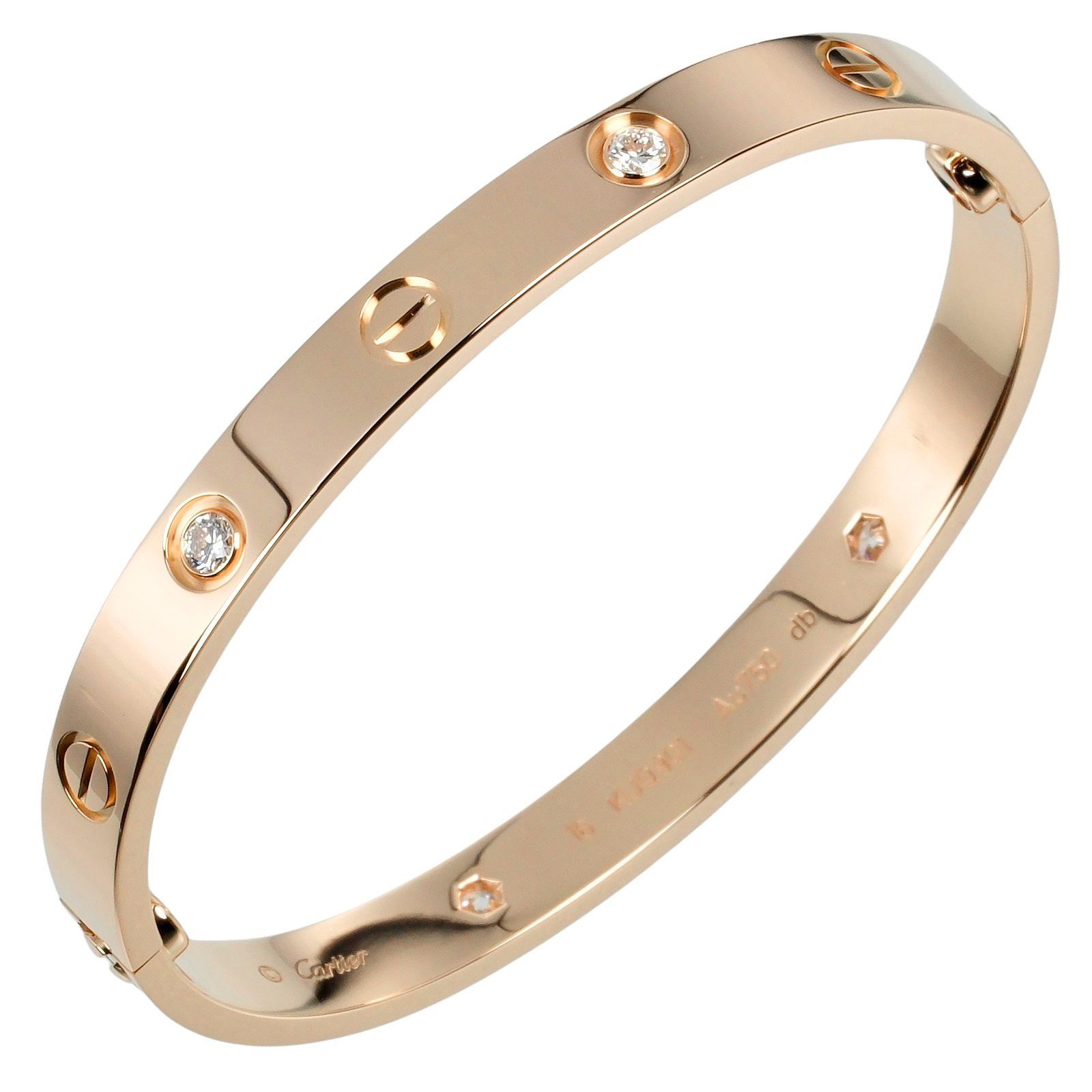 CARTIER】カルティエ ラブ #16 K18ピンクゴールド×4Pダイヤモンド