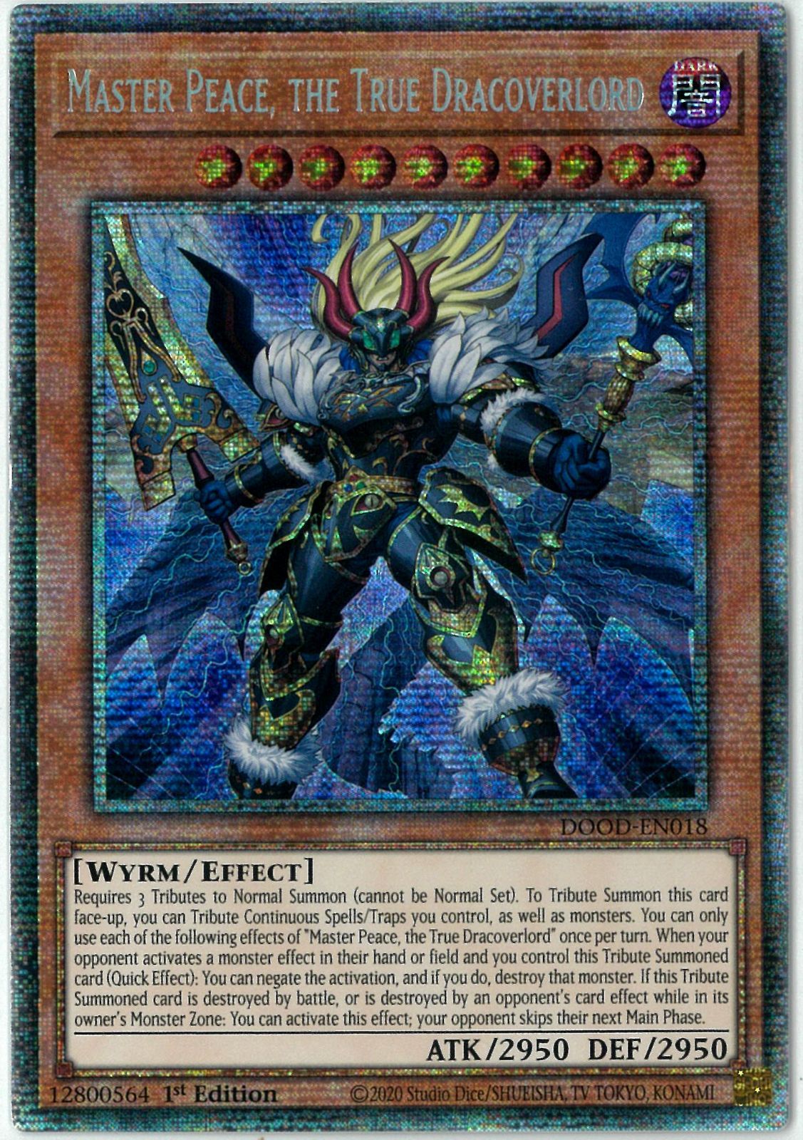 遊戯王 英語版 EU版 真竜魔王マスターＰ Master Peace the True Dracoverlord スターライト 1st Edition ドゥーム オブ ディメンションズ DOOD-EN018