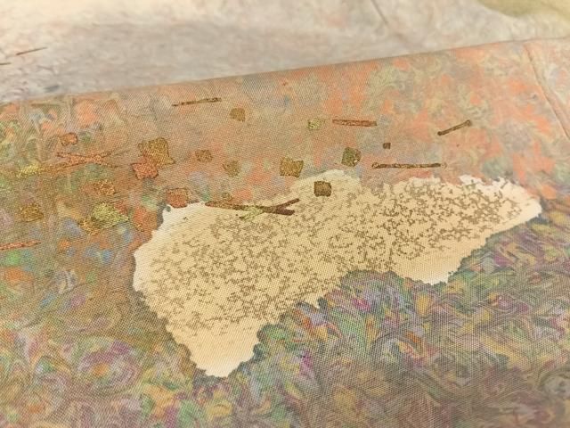 平和屋着物○訪問着 作家物 紬地 マーブル染め 箔散らし 墨流し 金彩