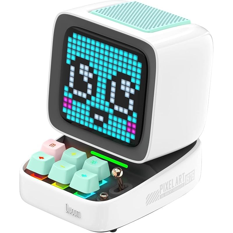 ひとり時間の癒し系アイテム Divoom Ditoo Pro スピーカー Bluetooth HIFI音質 強化された低音 歌詞表示 最大12h再生 アプリ搭載 16*16LED RGB対応 自由カスタマイズ可 多機能20in1 レトロ 可愛い おしゃれ