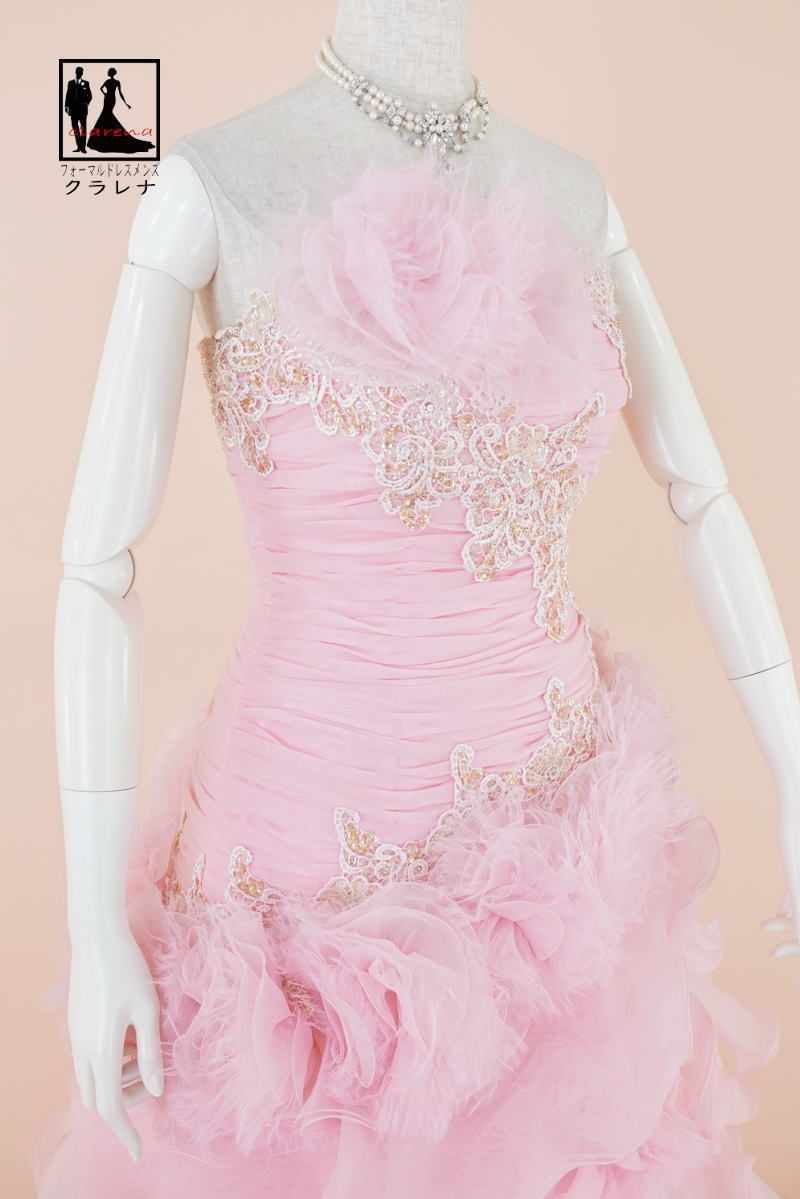 フォーマル衣装》【裾上げ加工】ピンク カラードレス 7-11号 (CLC5116  