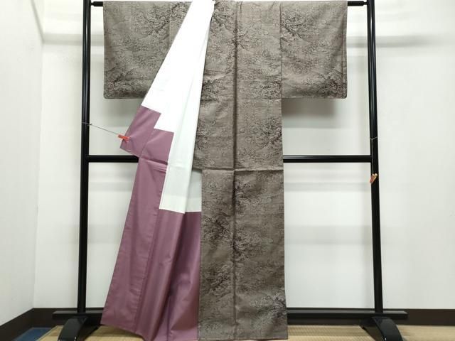 平和屋着物○本場大島紬 7マルキ 草花文 正絹 逸品 CAAW7759yc 平和屋着物