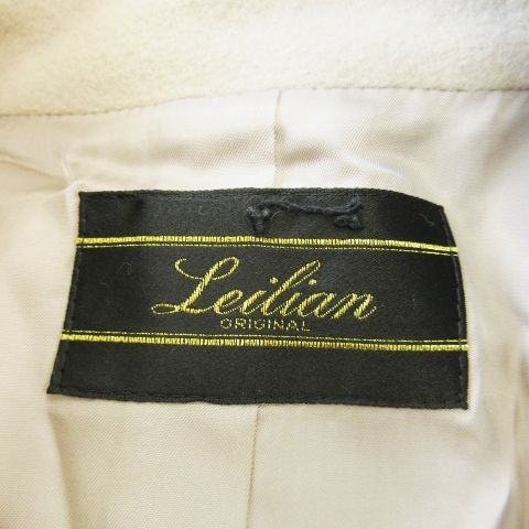 【超美品】 レリアン Leilian アンゴラコート スタンド ロング丈 9 グレージュ ベージュ CK25 GY44 人気ブランド集結！