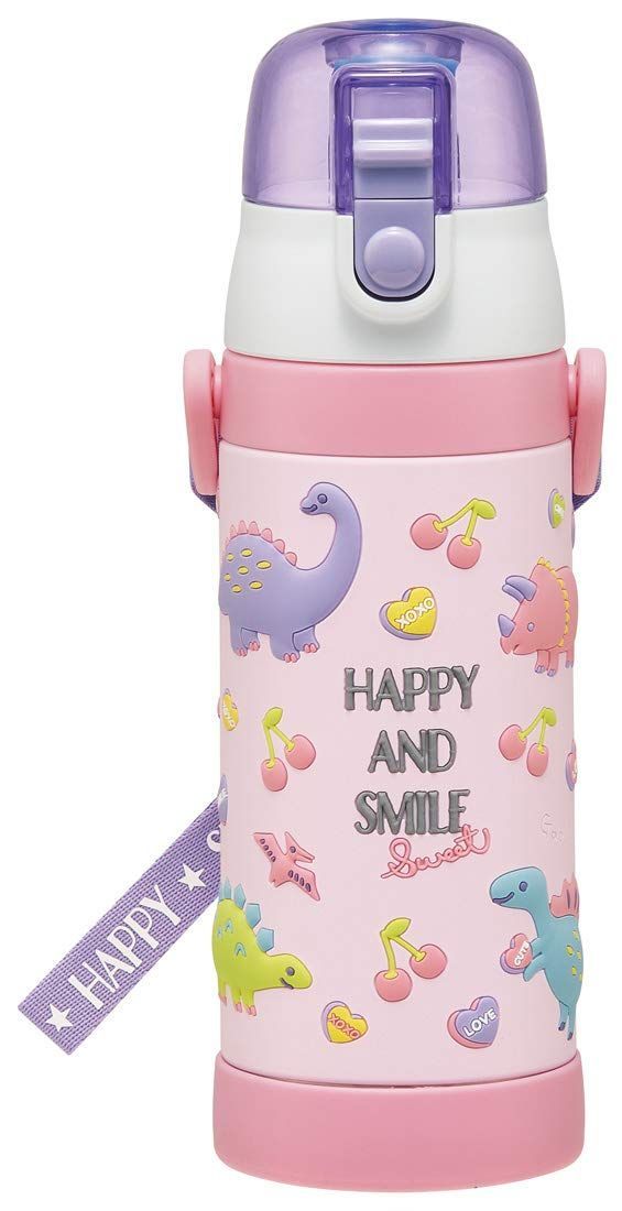 新品 スケーター(Skater) 子供用 ステンレス 水筒 直飲み 480ml ハッピーu0026スマイル 子供に優しい軽量タイプ 女の子 保冷専用 3D立体プリントwaterbottle スポーツボトル かわいい キッズ 子供 こ