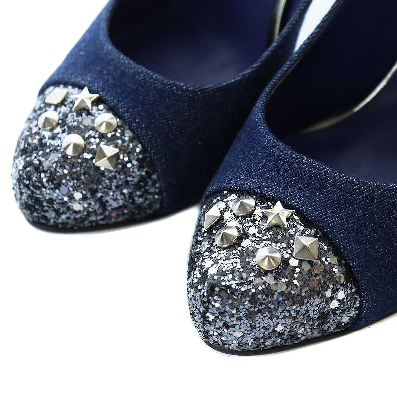 新品☆DIANA⬜︎パンプス⬜︎ツイード⬜︎ラメ⬜︎リボン⬜︎22.5⬜︎5cmヒール ダイアナ DIANA】グリッター レディース パンプス ピンヒール