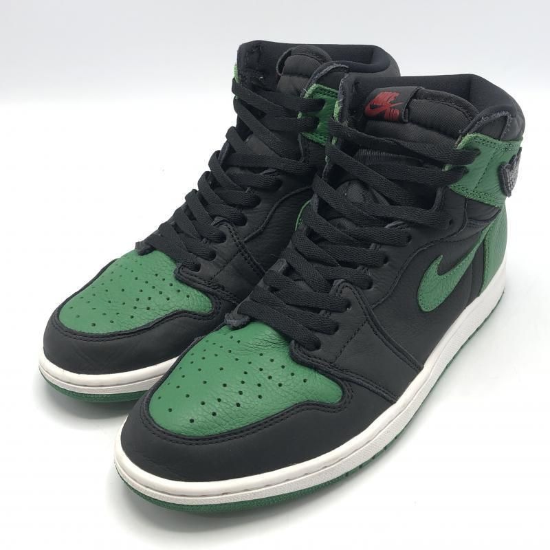 【中古】NIKE AIR JORDAN 1 RETRO HIGH OG PINE GREEN スニーカー 28cm 555088-030 グリーン ブラック ナイキ[10]