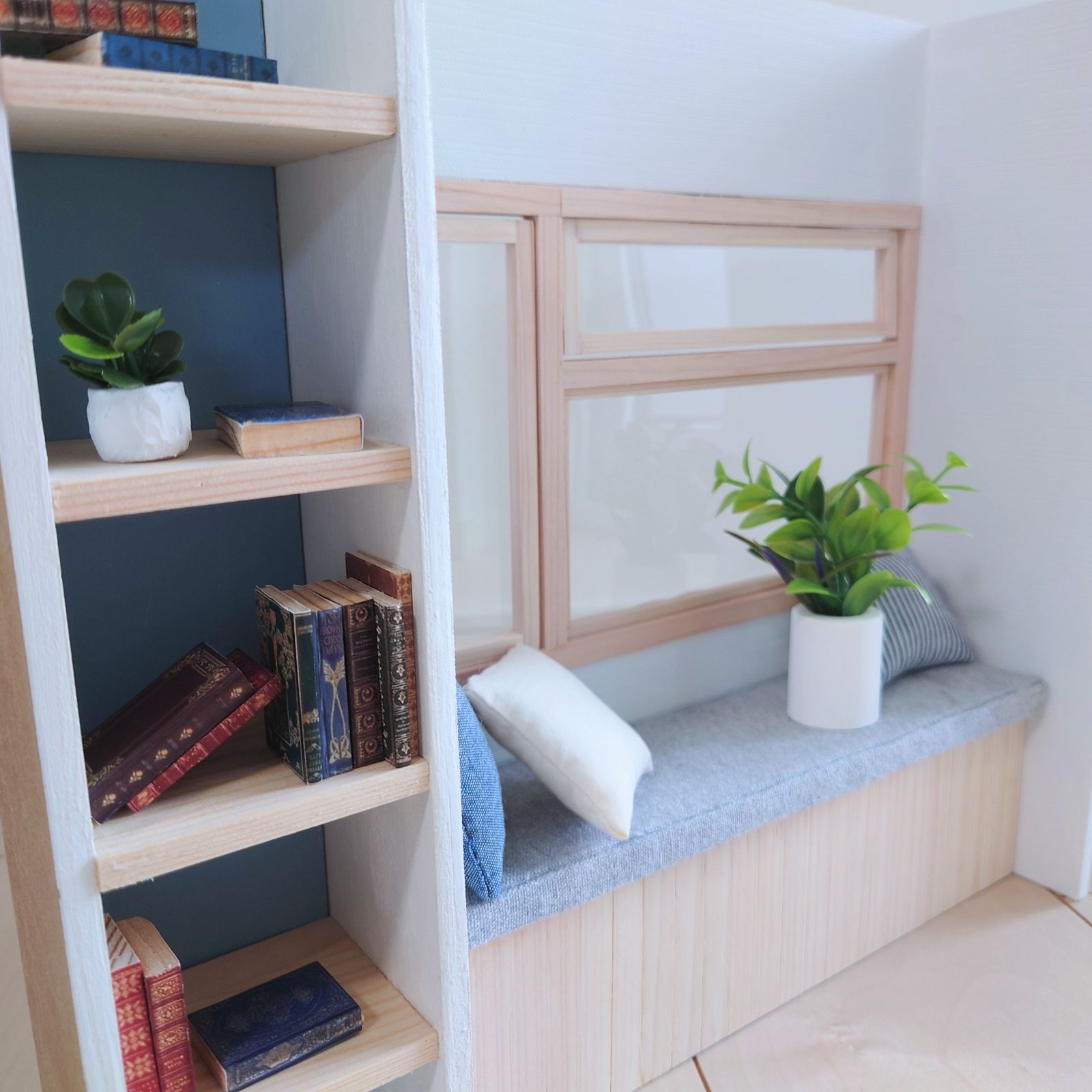 錯覚を与える 窓際ヌック風 ドールハウス 1|6 背景ボード リンク