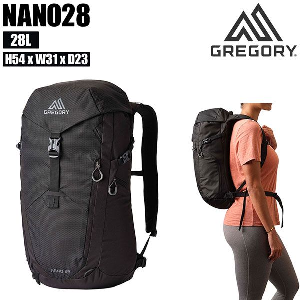 グレゴリー ナノ28 GREGORY NANO28 オプティックブラック ザック バッグ リュック トレッキング ハイキング