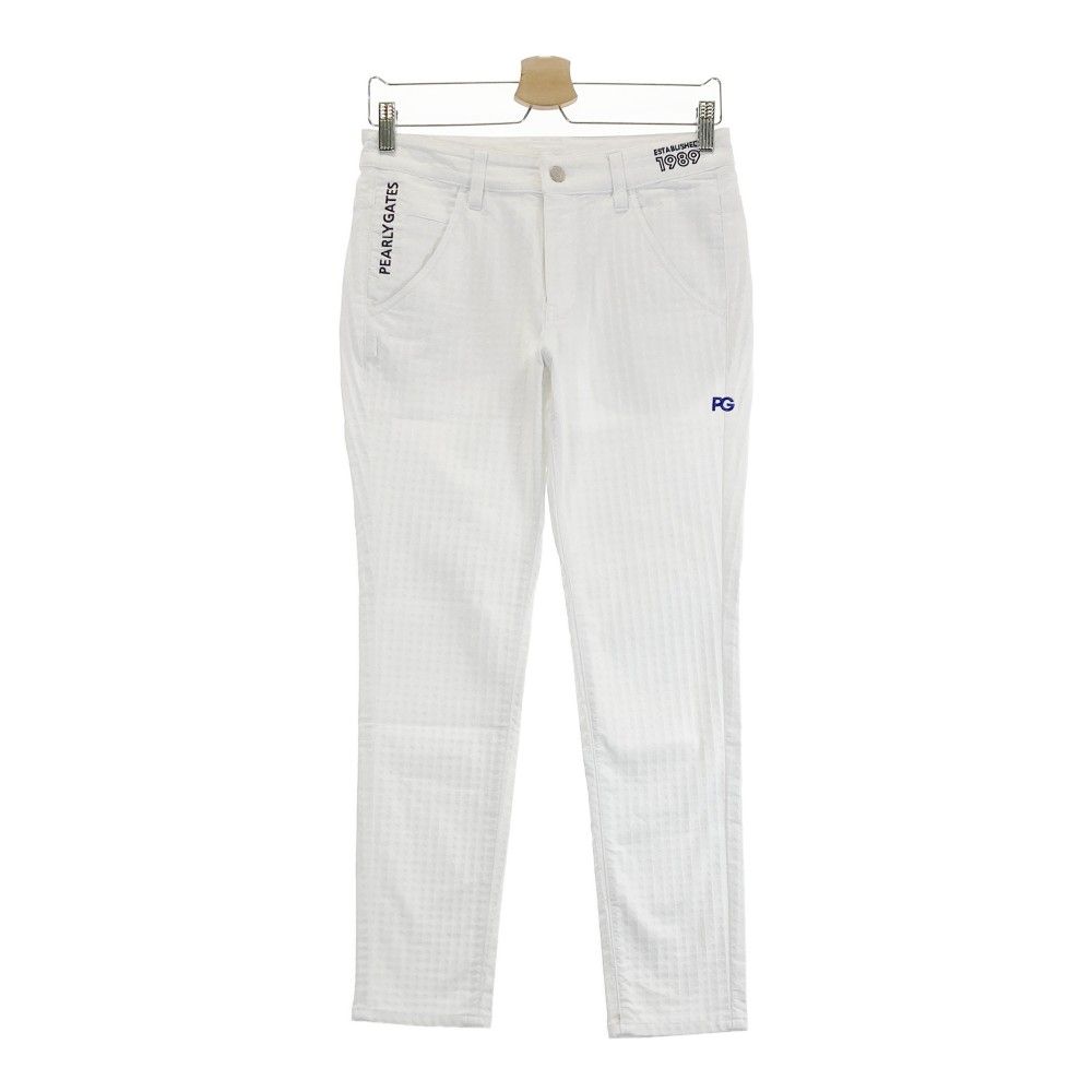 PEARLY GATES パーリーゲイツ 2022年モデル 半袖ポロシャツ シアサッカー プリント ネイビー系 1 ゴルフウェア レディース PEARLY GATES パーリーゲイツ 2022年モデル ストレッチスカート 総柄