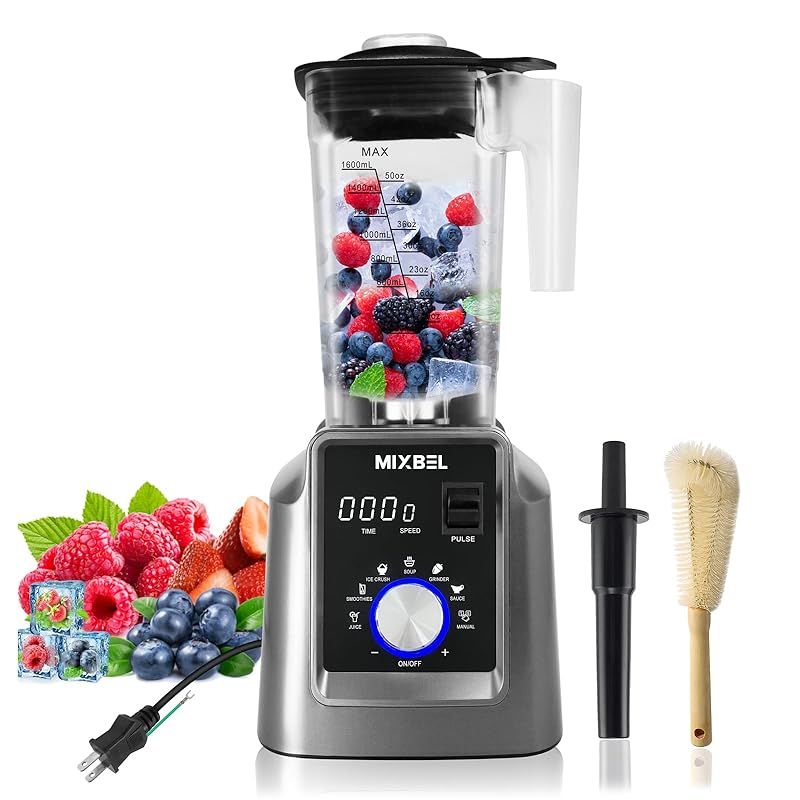 MIXBEL ミキサー 大容量 業務用ミキサー 業務用ブレンダー 2Lタイマー機能付き 2200W ジューサーミキサー 48000RPM高速回転 多機能 洗える ワンボタン洗浄 野菜?? 果物 砕氷 スムージー ミルミキサー フードプロセッサー 9ギア調整 1