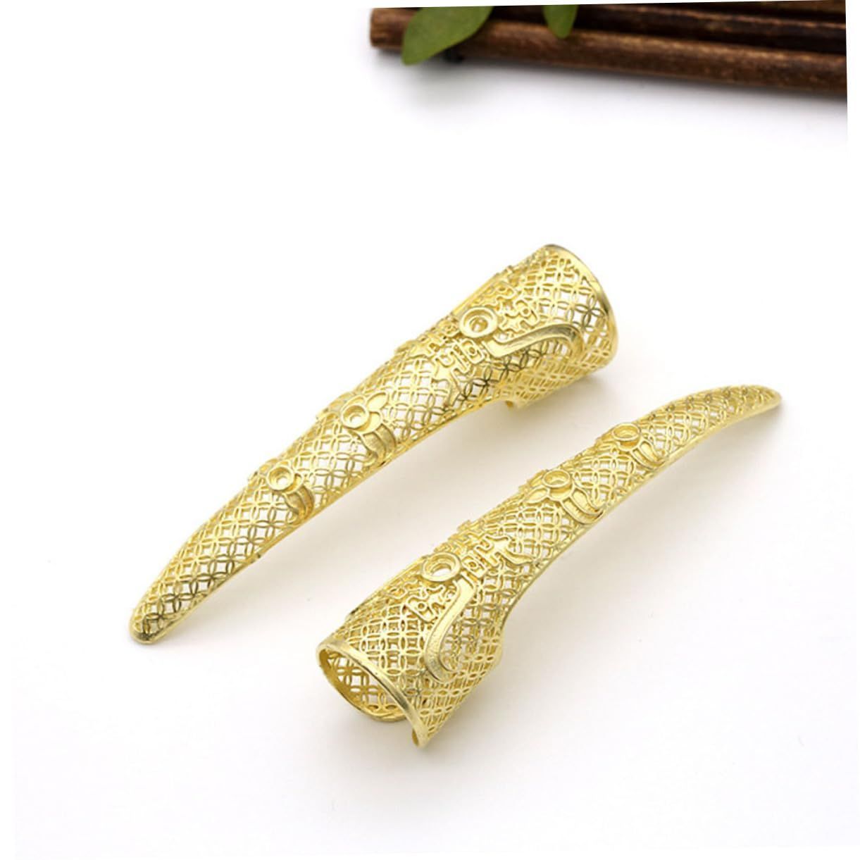 ♯指先爪 ネイルリング アクセサリー ハロウィン 黄金 ダンス 2個