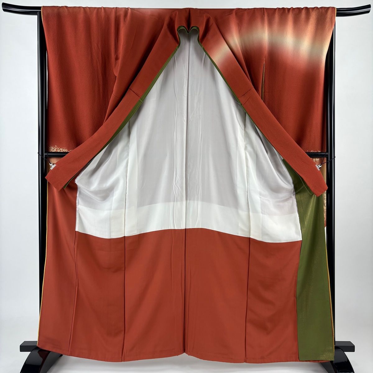 ★専用★美品 振袖 アイボリー 万華鏡 トールサイズ 身丈178.5cm 振袖 身丈163cm 裄丈64cm M 袷 鳳凰 橘 金糸 金彩 青緑 正絹 秀