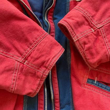 全商品業界最安値に挑戦！ SOVIET ソビエト ダック生地フルジップコットンジャケット レッド