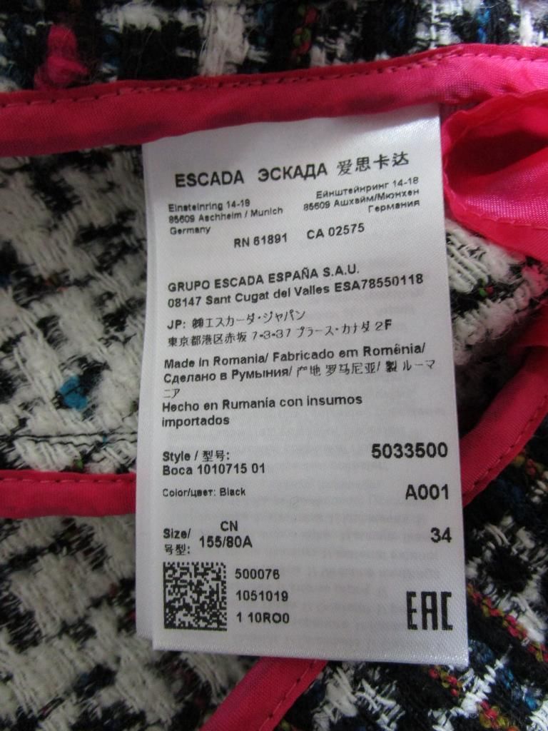 ESCADA SPORT エスカーダスポート ジャケット ノーカラー