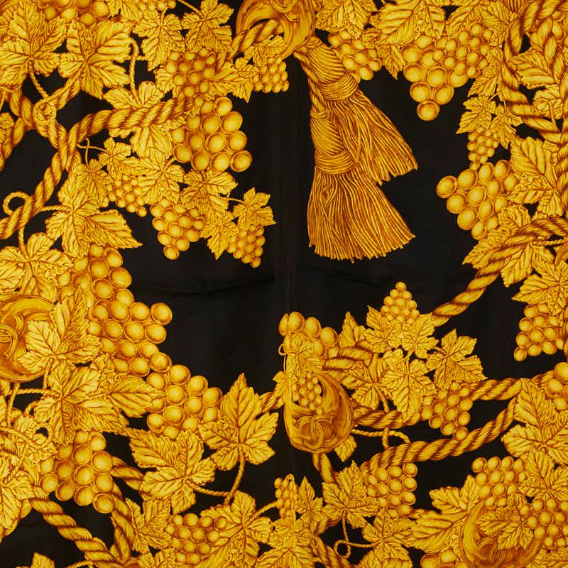 シャネル 葡萄 ココマーク タッセル モチーフ ブラック ゴールド シルク レディース CHANEL 1-0234079