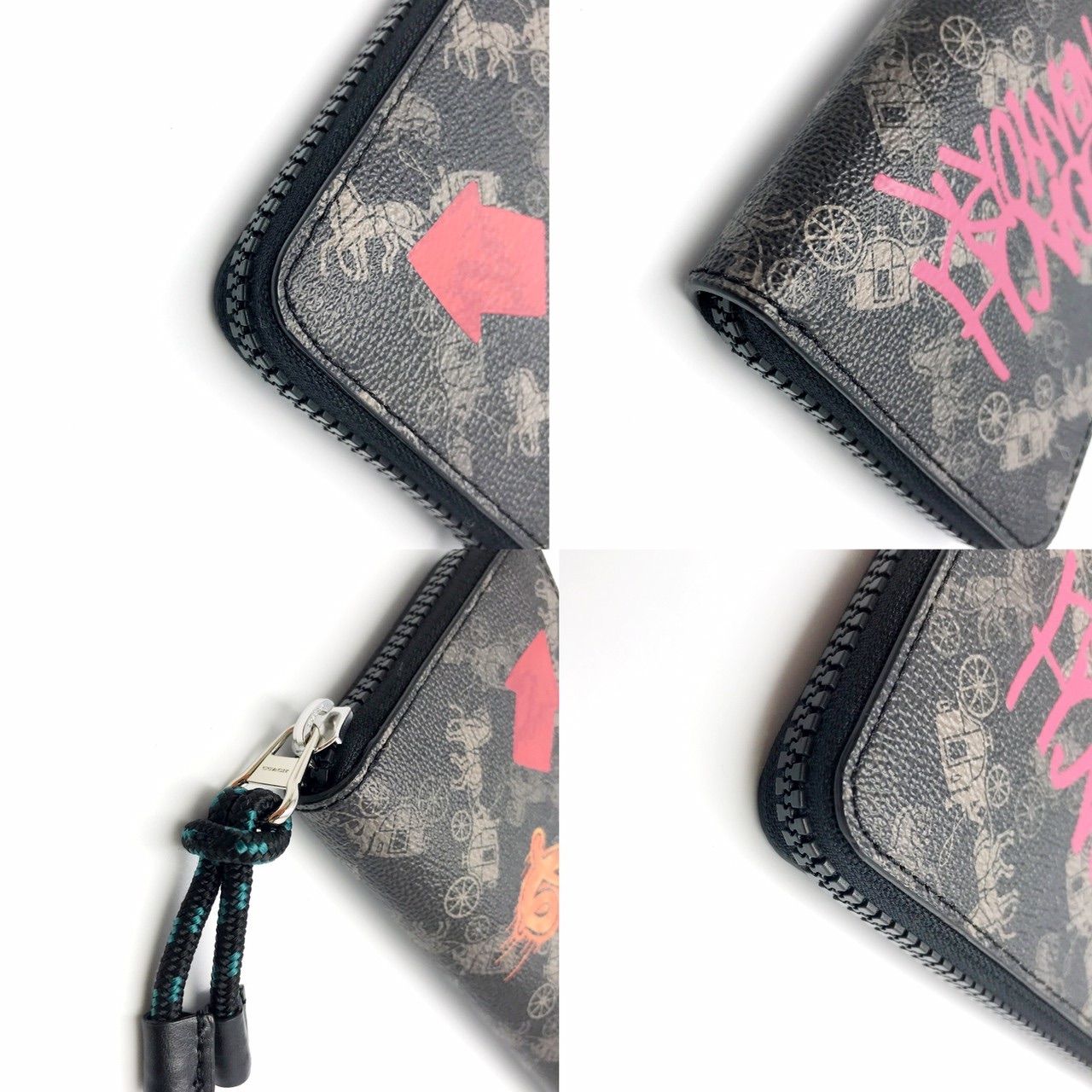 【新品】COACH コーチ 長財布 馬車柄 ラウンドファスナー