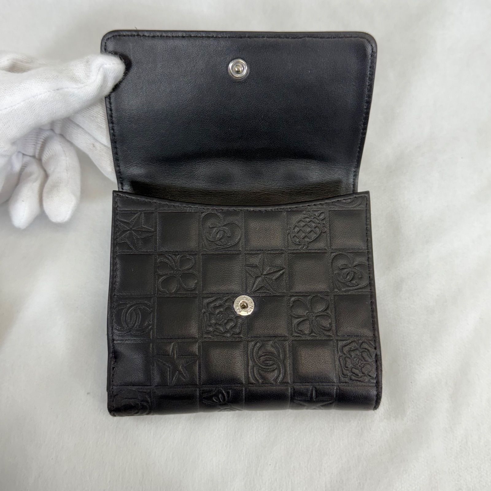 美品】 CHANEL シャネル アイコンライン ラムスキン ココマーク 二