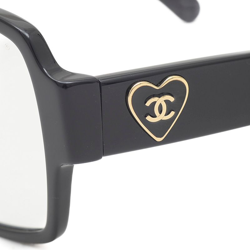 CHANEL シャネル ハート ココマーク サングラス 眼鏡 メガネ ブラック