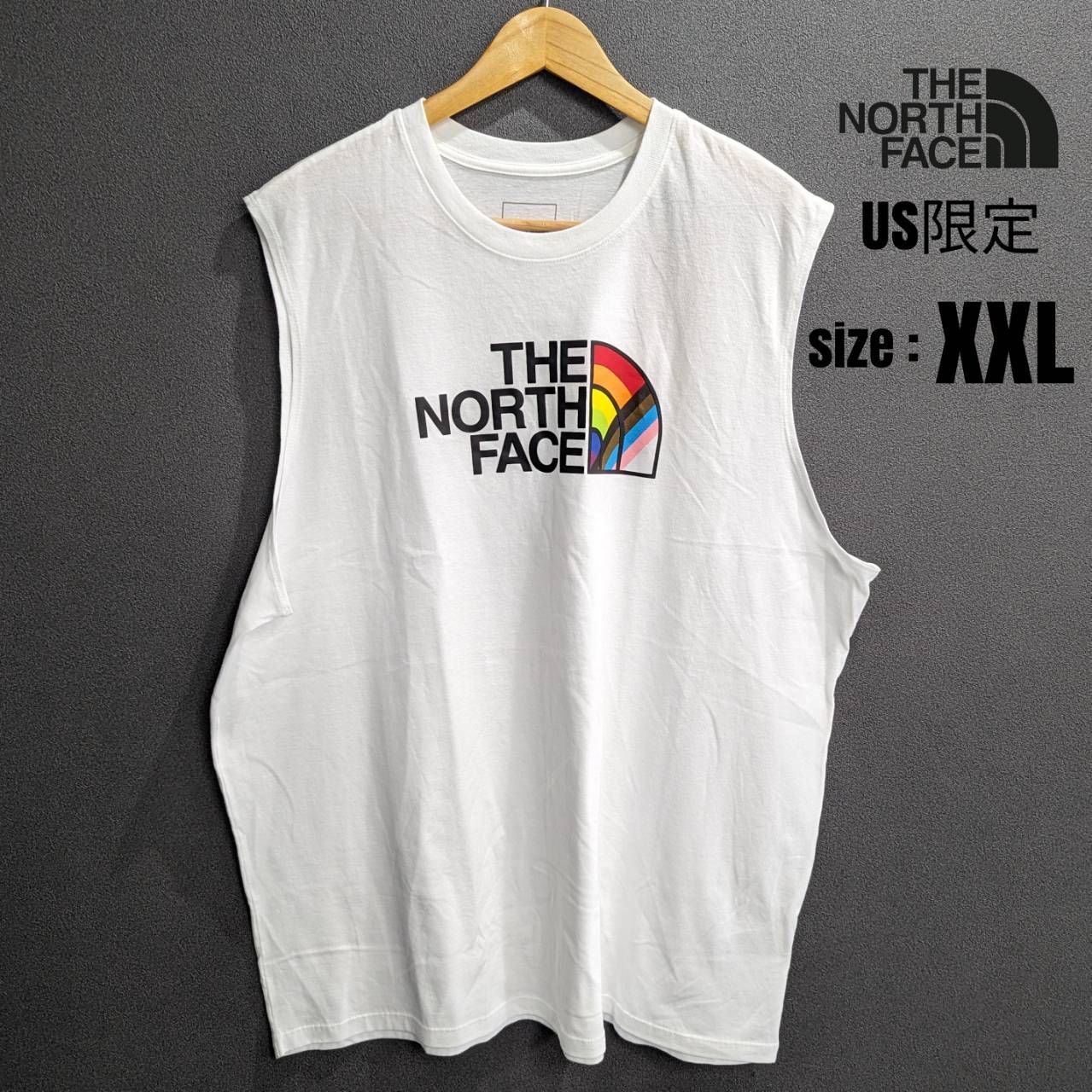 US限定ノースフェイス タンクトップ　US XL　NORTHFACE US限定新品 ノースフェイス XL タンクトップ 黒 速乾 フラッシュドライ