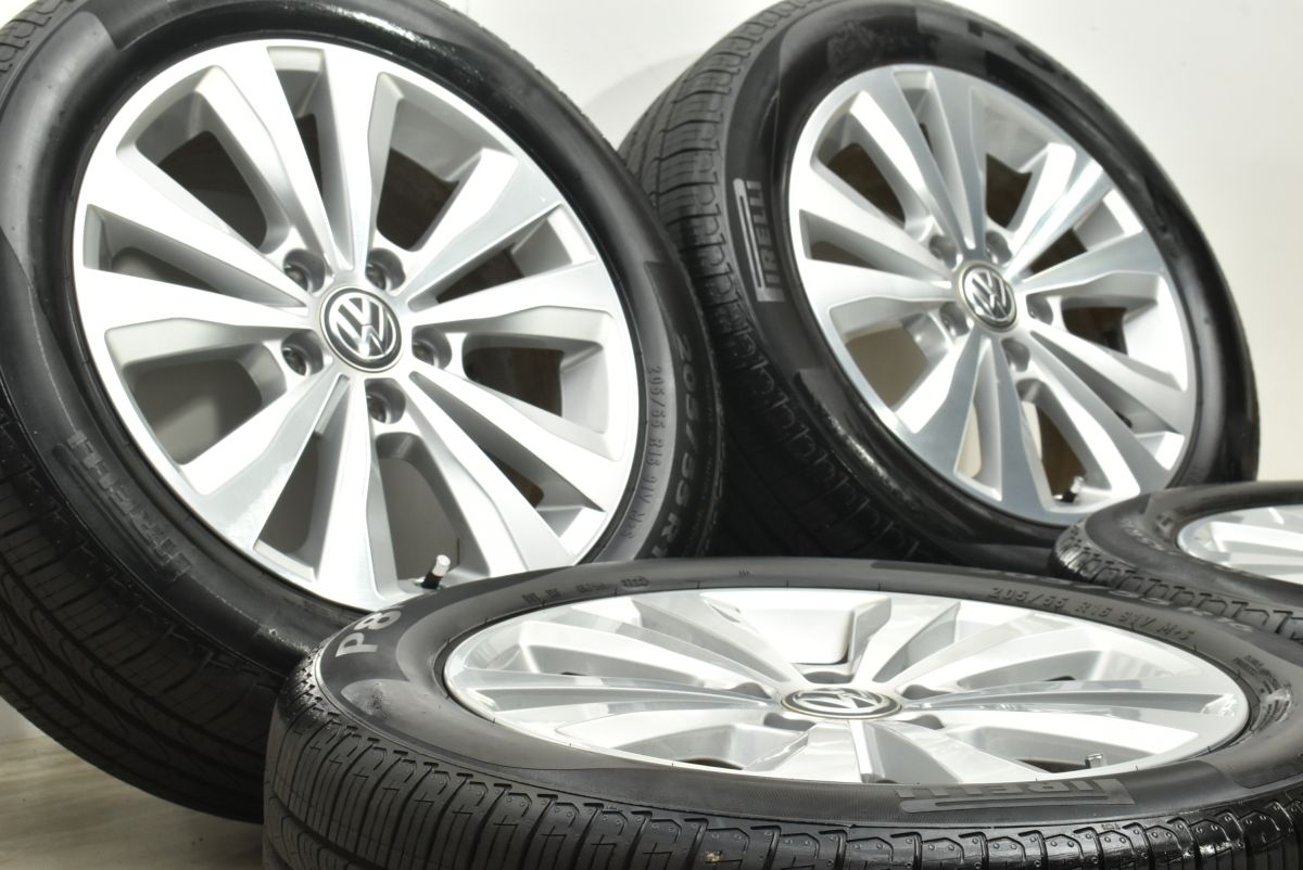 バリ溝 フォルクスワーゲン ゴルフ7 純正 16in 6.5J 46 PCD112 ピレリ P8FS 205 55R16 品番 5G0601025L ノーマル戻し 交換用に 可